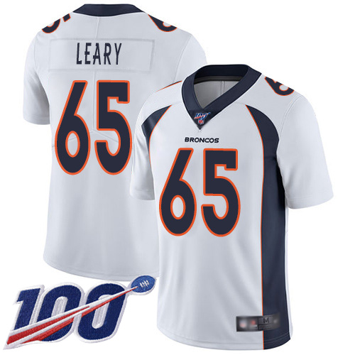 Men Denver Broncos #65 Ronald Leary White Vapor Untouchable Limited Player 100th Season Football NFL Jersey